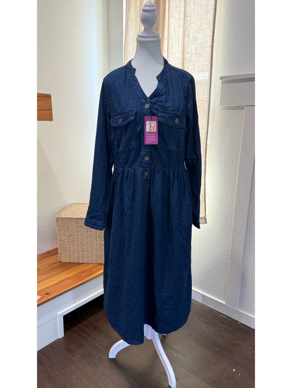 Loveimgs Chambray Babydoll Midi Dress – NWT – Size Medium